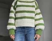 Chunky Striped Crochet Sweater Pattern I Beginner Friendly