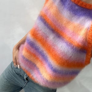 Knit brushed sweater vest pattern, beginner friendly knit vest pattern I Kenikse Crochet