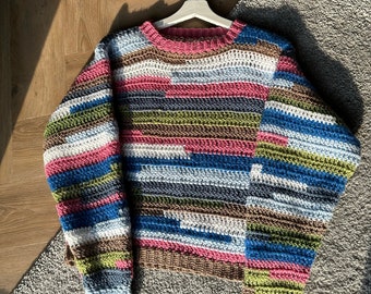 Crochet Women Sweater Pattern I Easy beginner-friendly crochet pullover pattern I Size S-XL I PDF file only