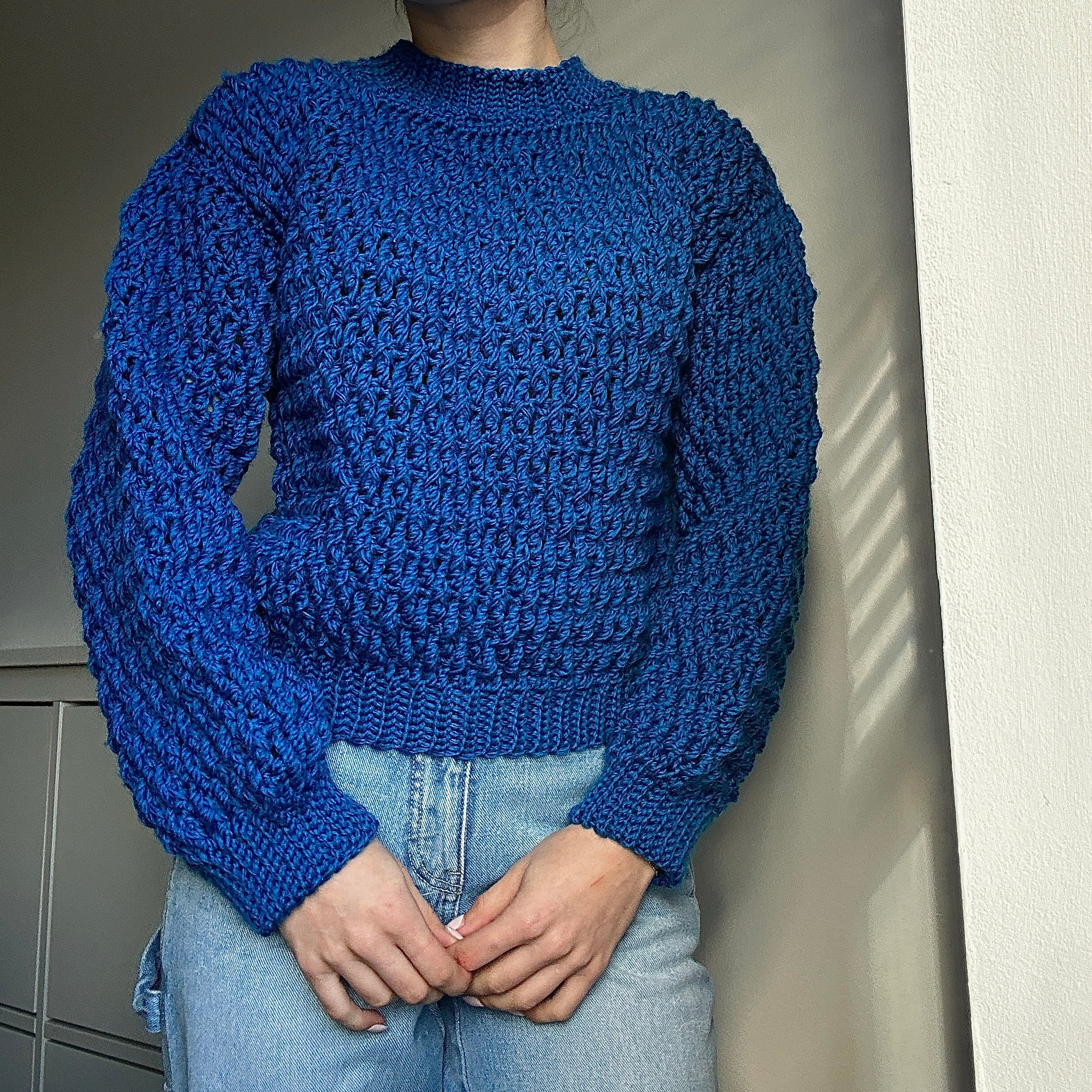 Textured Crochet Chunky Sweater Pattern I Beginner Friendly