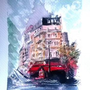Dipinto originale ad acquerello Paris Café n. 2