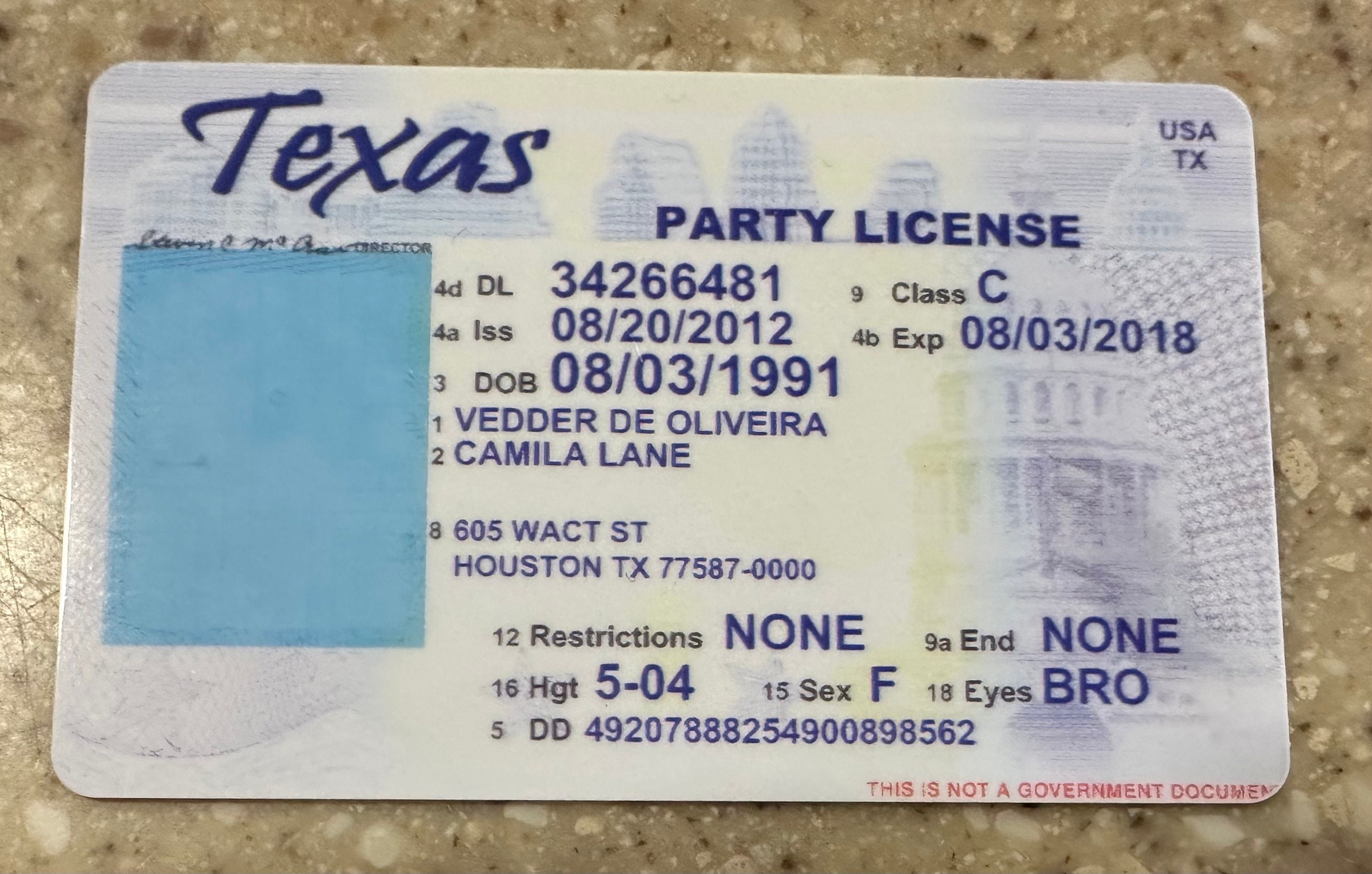 Fake Drivers License Template - Etsy