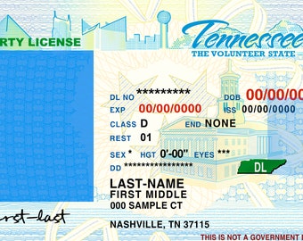 Tennessee Fake Id Template