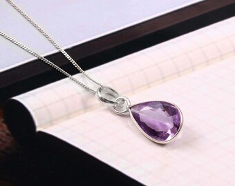 Natural Purple Amethyst Pendant-925 Sterling Silver pendant Jewellery  Handmade Pendent Natural Purple Pendent  Bezel Setting Pendant