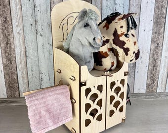 Hobby horse stand - wooden stable for 1 or 2  horses - Handmade