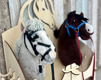 Hobby horse stand - wooden stable for 2 horses - Handmade