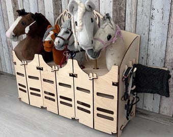 Hobby horse stand - wooden stable for 6 horses - Handmade