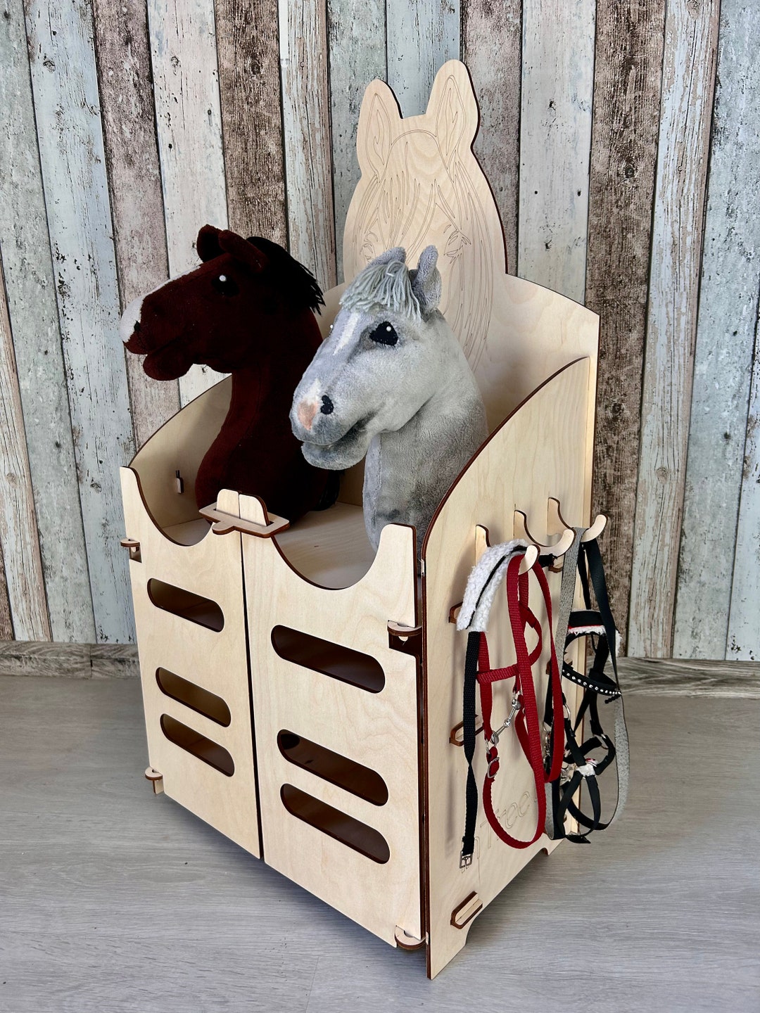 Hobby Horse Stand Wooden Stable For 2 Horses Handmade Etsy Hobby Horse Stand Wooden Stable For 2 Horses Handmade Etsy
