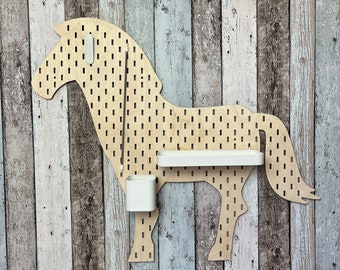Wooden horse-shaped wall organizer