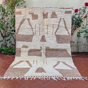 Brown moroccan rug - Custom berber rug - living room rug - Soft moroccan carpet - Abstract berber rug - Moroccan Handmade rug, Morrocan rug