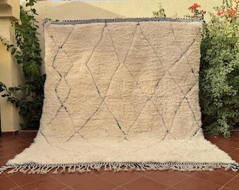 Handmade Wool Berber Rug – Ivory Cream, Beni Ourain Style