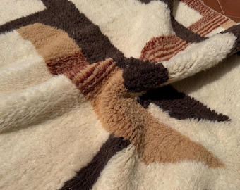 Handmade Beni Ourain Wool Rug, Geometric Berber Design