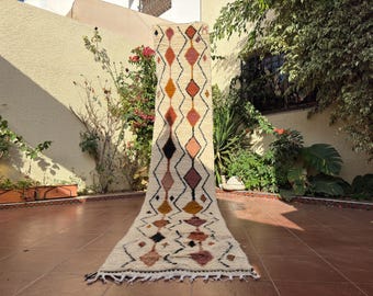 Handmade Wool Moroccan Runner Rug – Colorful Berber Hallway Carpet