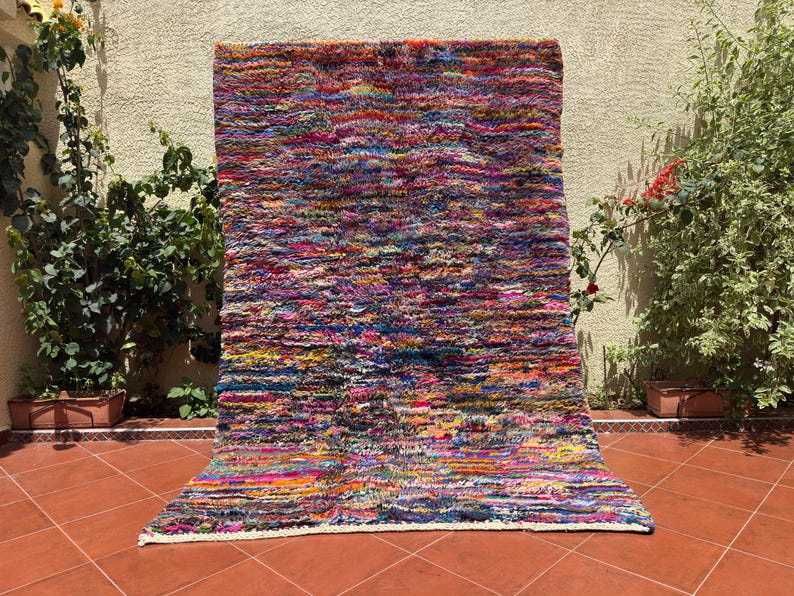 Colorful Moroccan Rug 5x8, Handmade Berber Wool Rug, Multicolor Boho ...