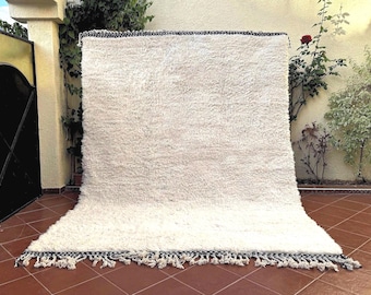 Custom Beni Ourain Rug – Pure White Moroccan Wool Carpet – Soft Minimalist Berber Rug – Handmade Berber rug – Neutral Boho Teppich