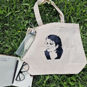 Fabric bag / fabric bag / shopping bag / jute bag / tote bag / 100% cotton bag / Michael Jackson 35 x 39.5 x 13 cm