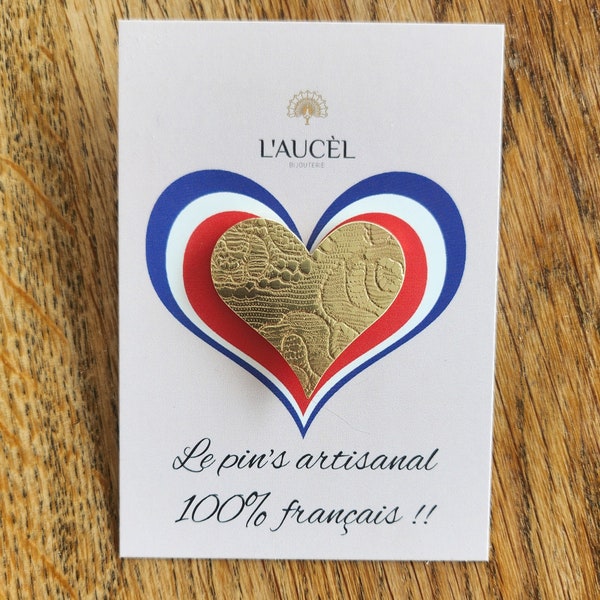 Pin's cœur artisanal et personnalisable