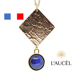 Gold plated and Lapis lazuli necklace. Unique piece