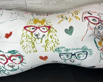 Almohada de viaje Sophisticated Pups de 3 lados con forma de hueso, almohada multiusos, comodidad y soporte para quienes duermen de lado, soporte lumbar.