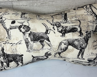 Vintage Dog Show Stars 3 Sided Bone Shaped Travel Pillow, Multipurpose Pillow, Supportive Comfort for Side Sleepers, Lumbar Support