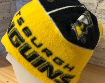 Gorro de lana de los Pittsburgh Penguins, hecho a mano, para alopecia, para quimioterapia, piel sensible, cálido y acogedor.