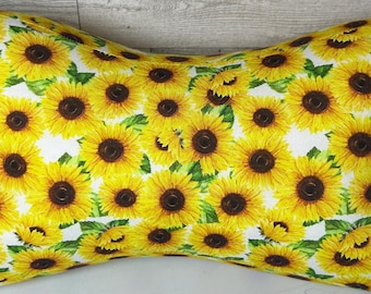 Sunflower Fields 3 Sided Bone Shaped Travel Pillow, Multipurpose Pillow, Supportive Comfort for Side Sleepers, Lumbar Support