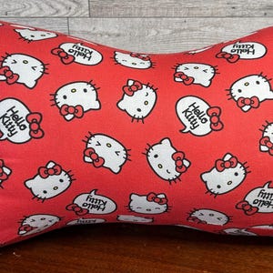 Hello Kitty Cat 3 Sided, Bone Shaped Travel Pillow, Great Multipurpose Pillow, Supportive Comfort, Side Sleepers/Lumbar Support