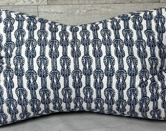 Nautical Knots 3 Sided, Bone Shaped, Travel Pillow, Great Multipurpose Pillow, Supportive Comfort for Side Sleepers, Lumbar Support