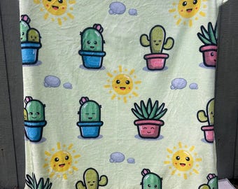 Manta con pies de forro polar y franela In Bloom, manta para noches de cine, hecha a mano, regalos únicos, imprescindible para viajes o para la bolsa del hospital.