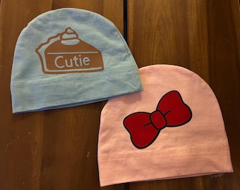 Infant Caps Customized with Vinyl Transfer, Choose Variety