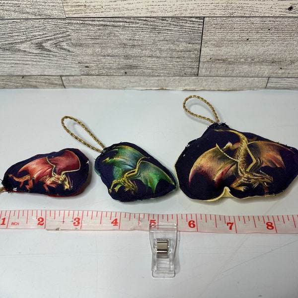 Dragon Ornaments, DND, Colorful Stuffed Ornaments, Hand Crafted, Quirky, Nerdy Gift Ideas, Fantasy Aesthetic