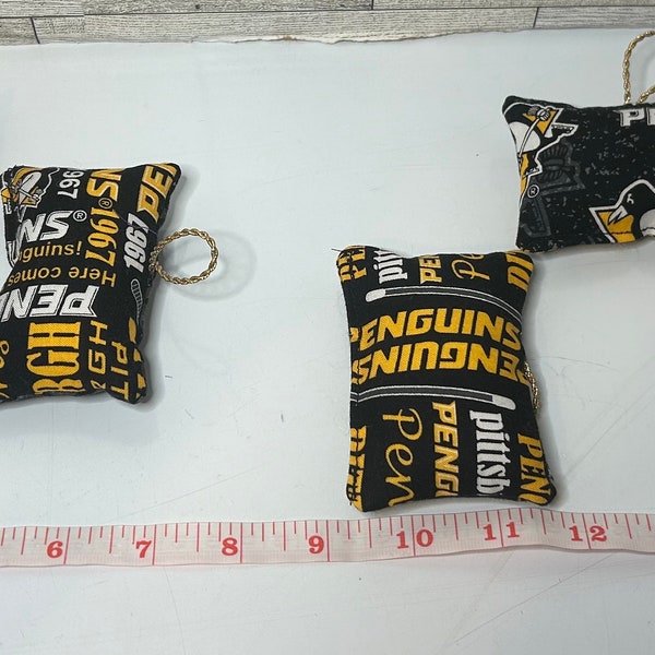 Pittsburgh Penguins or Steelers and Penguins Ornaments, Handmade Stuffed Pillow Ornaments, NHL/NFL Lover Gifts,