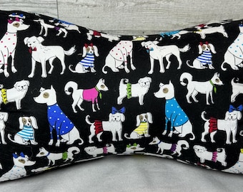 Dogs About Town 3 Sided Bone Shaped Travel Pillow, Multipurpose Pillow, Supportive Comfort for Side Sleepers, Lumbar Support
