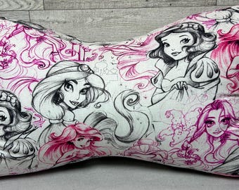 Princess Sketches 3 Sided Bone Shaped Travel Pillow, Multipurpose Pillow, Supportive Comfort for Side Sleepers, Lumbar Support