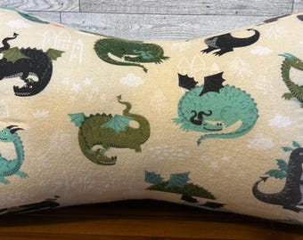 Dreamy Dragons 3 Sided, Bone Shaped, Travel Pillow, Great Multipurpose Pillow, Supportive Comfort, Side Sleepers, Lumbar Support, Reading