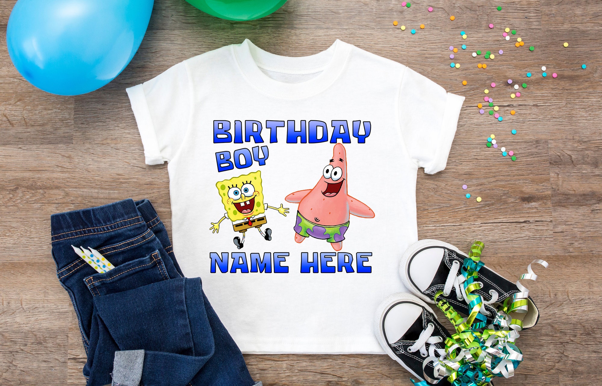 Discover Spongebob Squarepants Geburtstag Personalisiertes T-Shirt