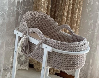 74 x 30 x 4 cm Nursery Furniture Baby Wicker Crib Oval Shaped Foam Protector Ease-n-Comfort Moses Basket Mattress Portable Baby Bassinets Pram Bedding Quilted Breathable Washable Cover