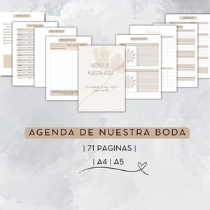 Planificador de boda o agenda de boda en Español