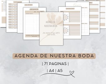 Planificador de boda o agenda de boda en Español