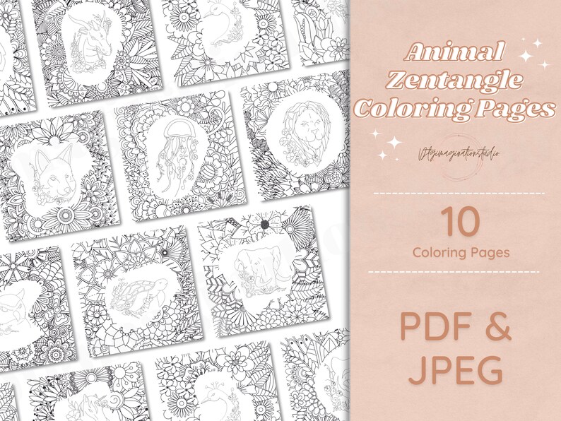 10 Enchanting Zentangle Animal Coloring Pages: Unleash Your Inner Artist