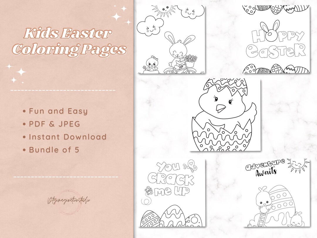 Easter Coloring Pages Children's Easter Coloring Pages - Etsy