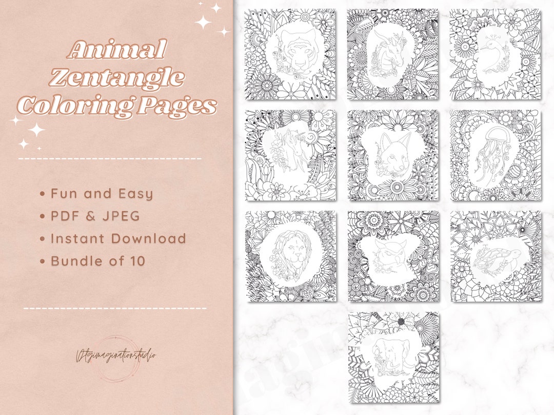 10 Enchanting Zentangle Animal Coloring Pages: Unleash Your Inner Artist