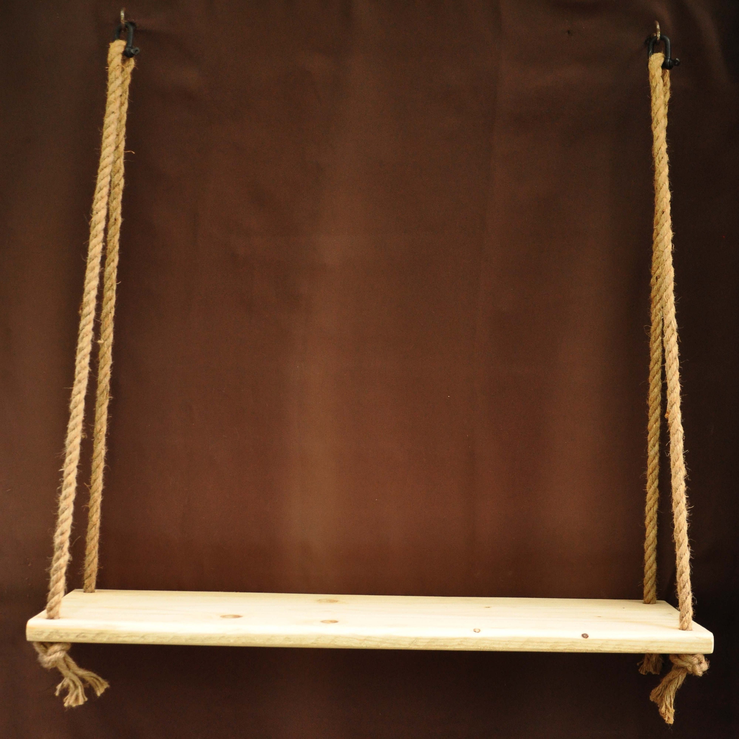 Étagère Bois et Corde de Jute