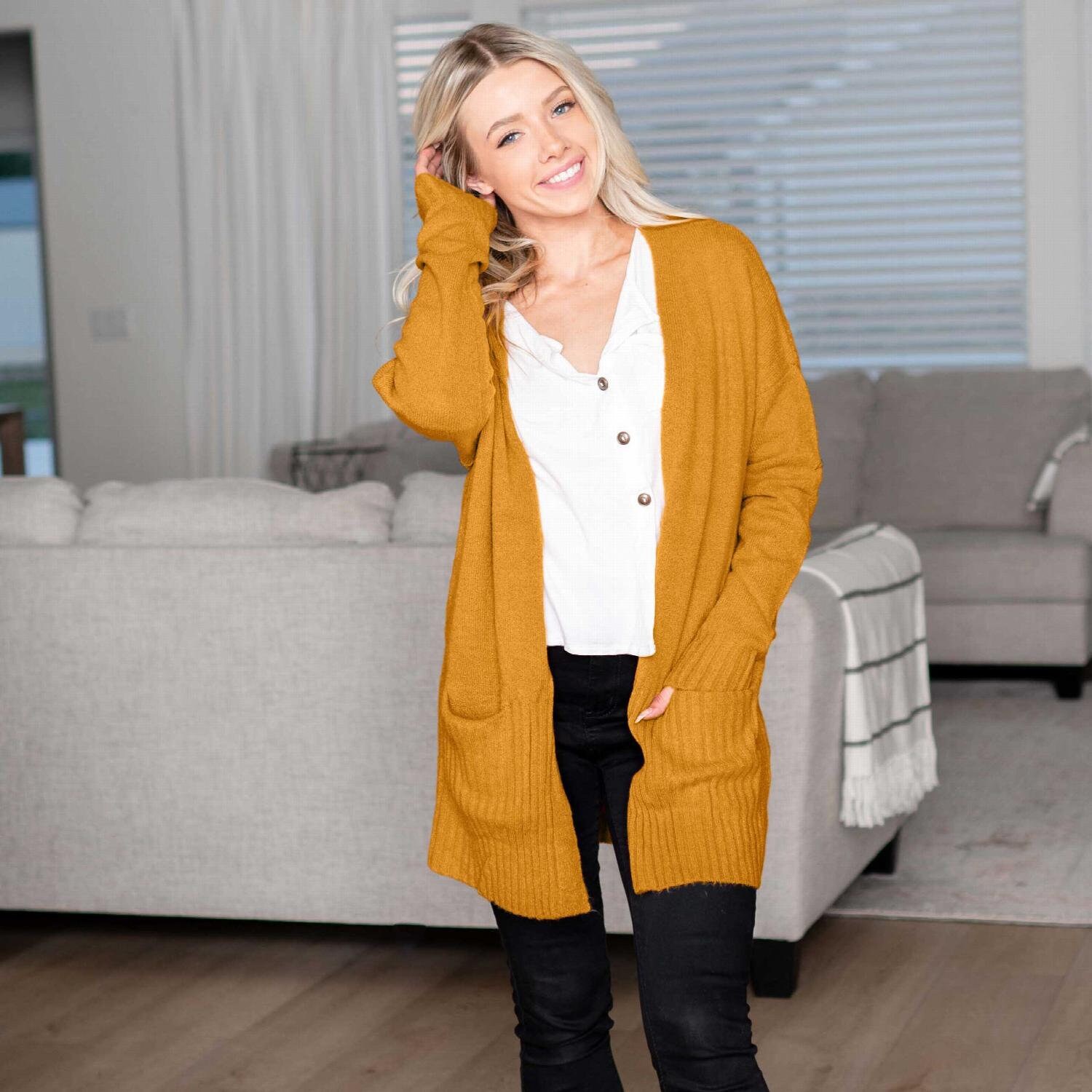 Ochre Cardigan - Etsy