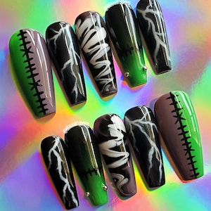 CREATURES | ready to ship monster halloween press on nails | Includes application kit!