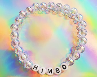 HIMBO | clear iridescent beaded stretch bracelet