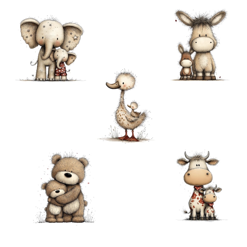 Imágenes prediseñadas de animales y bebés: Gráficos infantiles (descarga digital - 31 PNG) imagen 4
