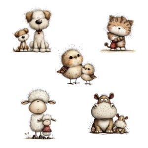 Imágenes prediseñadas de animales y bebés: Gráficos infantiles (descarga digital - 31 PNG) imagen 6