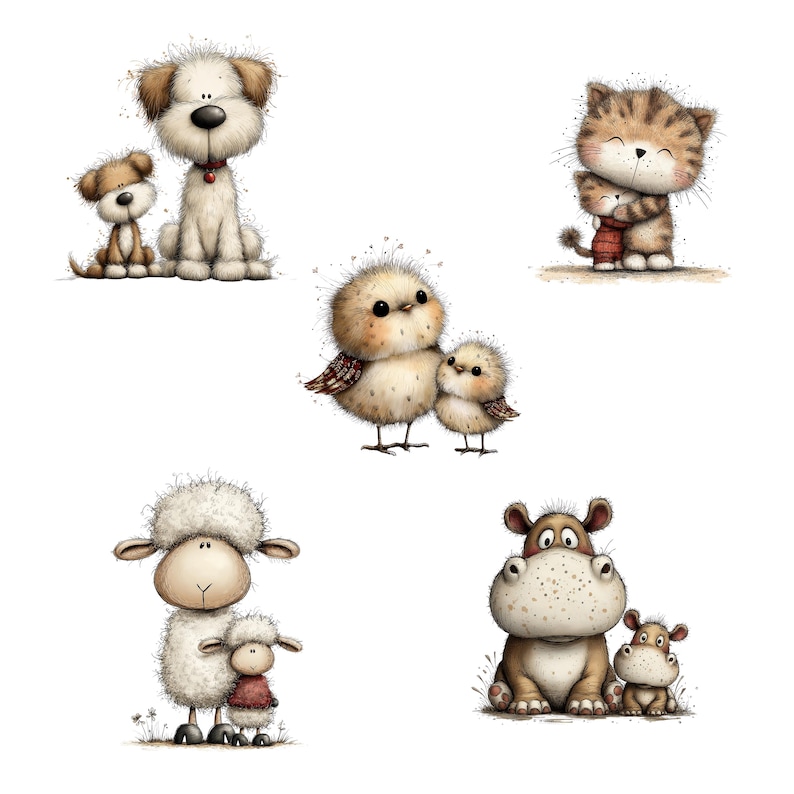 Imágenes prediseñadas de animales y bebés: Gráficos infantiles (descarga digital - 31 PNG) imagen 6
