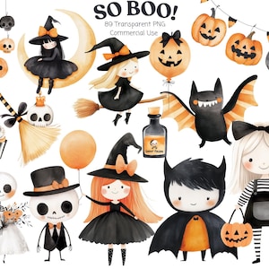 Halloween Clipart - Spooky Clipart- Kids Halloween - Ghost Clipart Png Commercial Use - Watercolor Cute Ghost Clipart - Spooky Png -Kids Png